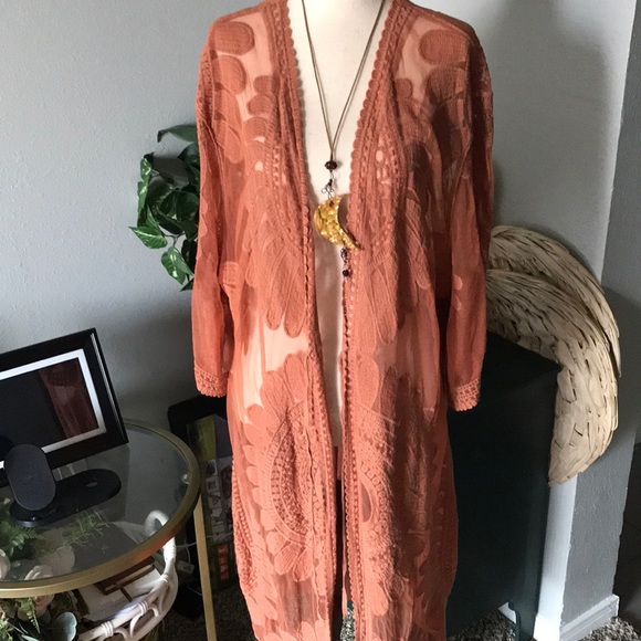 None Other - Summer Kimono Boho Swim Terracotta Boho Wrap Dress Up  Sexy FINAL SALE ITEM